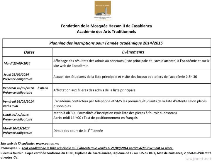 aat academie tradetionel planning