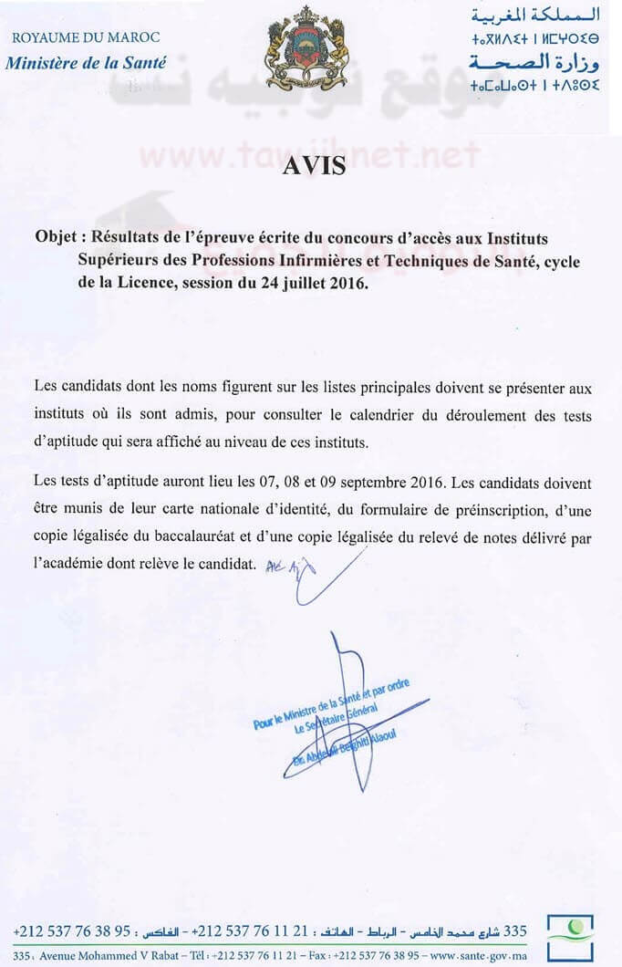 Avis Ecrit ISPITS F2016