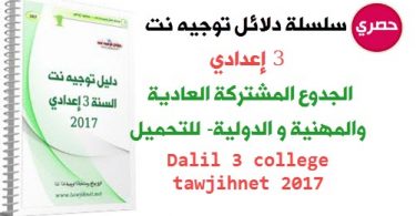 دليل توجيه نت 3 إعدادي 2017