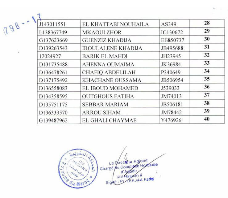 Résultats TS CH agadir Liste des admis 2017 2018 Page 2