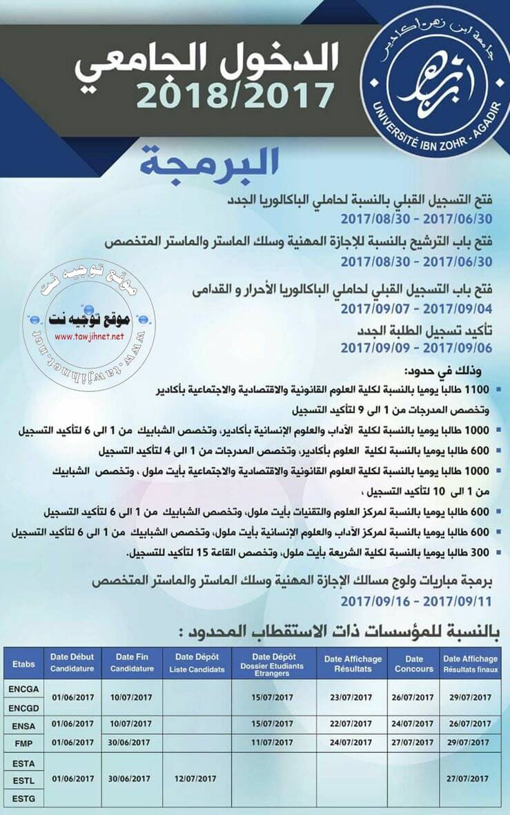 univerité agadir 2017