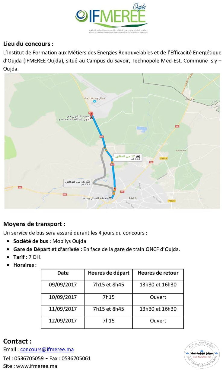 Transport IFMEREE oujda map