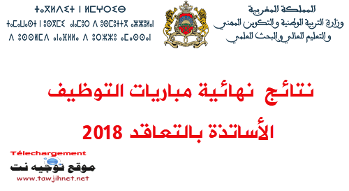 Résultats définitifs Recrutement professeurs par contrat 2018