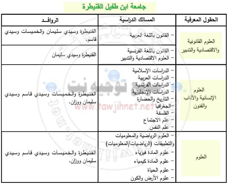 Bac inscription Université Ibn Tofail Kenitra Facultes FS FSJES FLSH 2018-2018