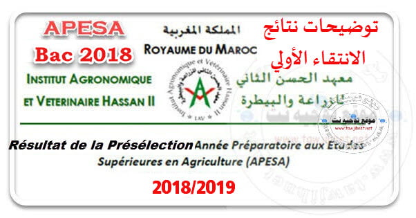 Résultats Présélection Concours daccès APESA Rabat 2018