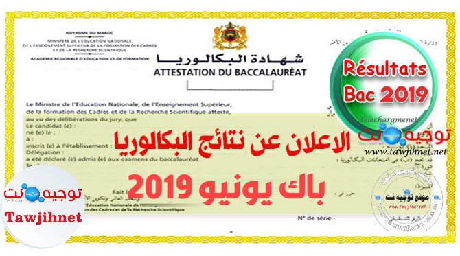 عاجل نتائج البكالوريا باك 2019