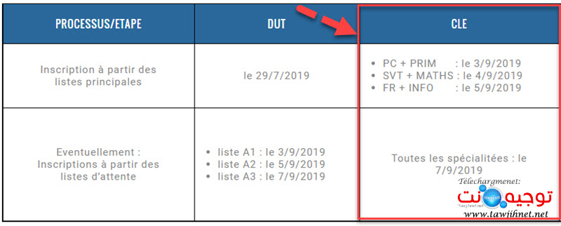 ens marrakech calendrier cle
