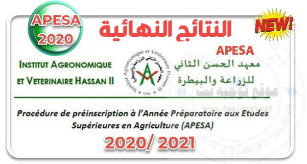 Résultats définitifs sélection APESA Rabat 2020 2021