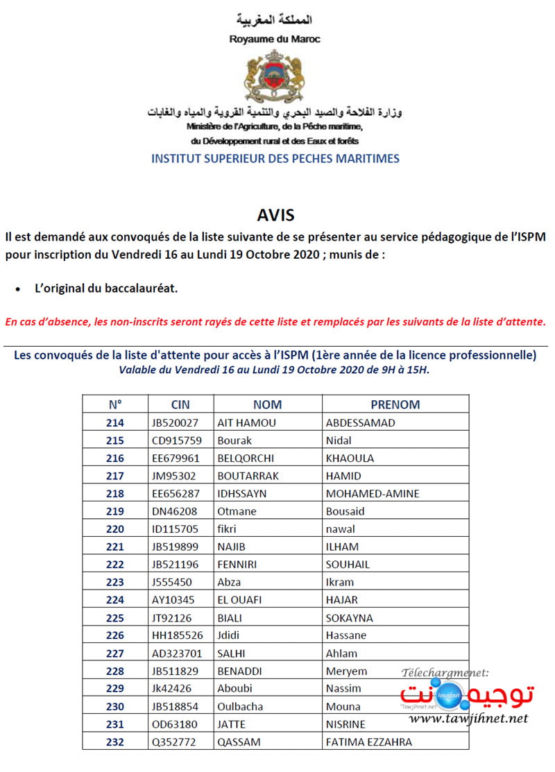 ispm agadi liste attente 7