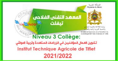 qualification polyculture elevage Institut des techniciens en agriculture tiflet 2021 1
