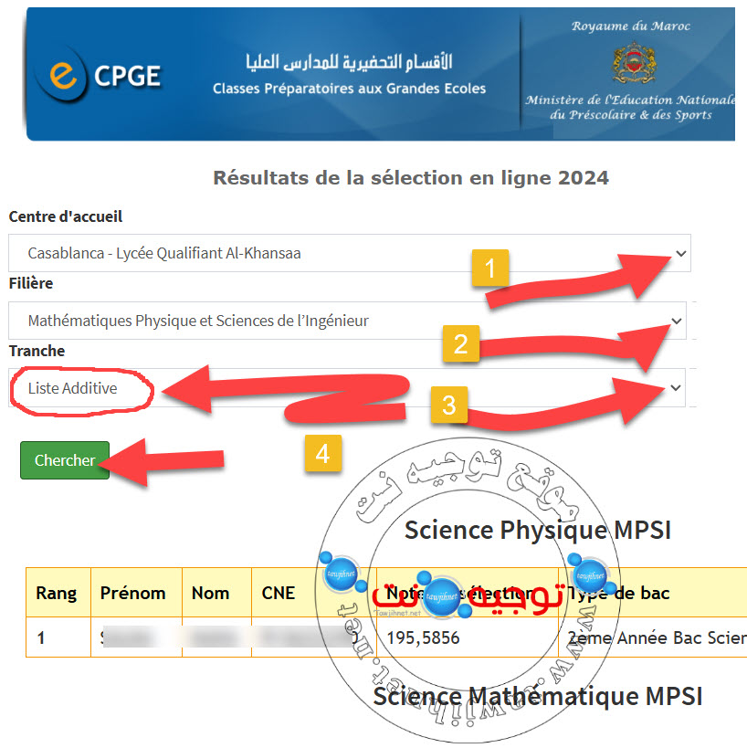 cpge liste additive 2024