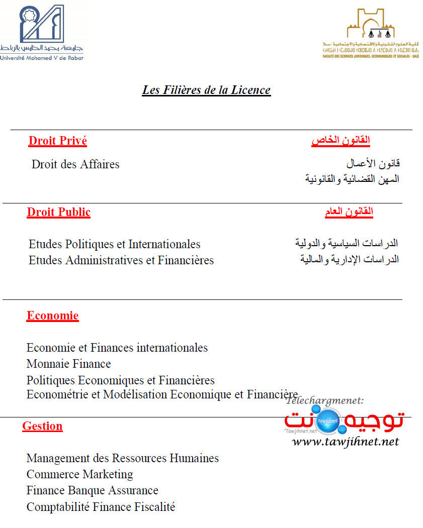 Filieres FSJES Sale 2024