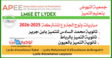 APEE Lycee dexcellence Rabat Lycee Mohammed VI dExcellence de Benguerir LM6 Laayoune2025