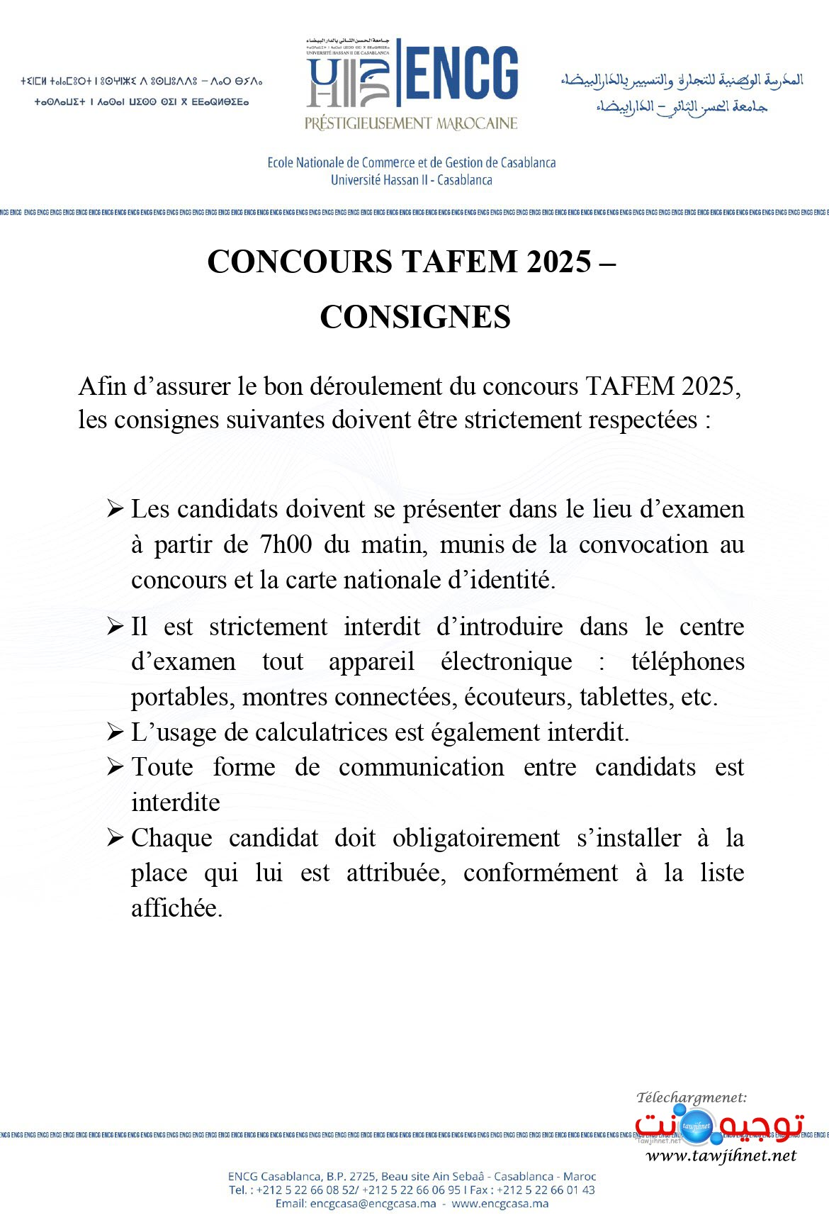 Consignes TAFEM25 ENCG Casa 2025 2026