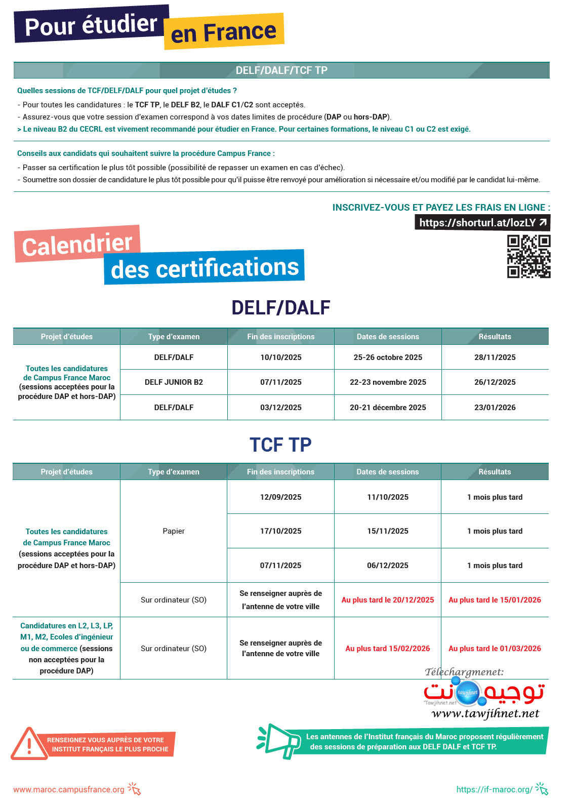 Campus France Maroc TCF 2025 2026