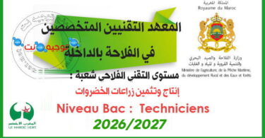 Concours techniciens institut techniciens dakhla 2026 2027