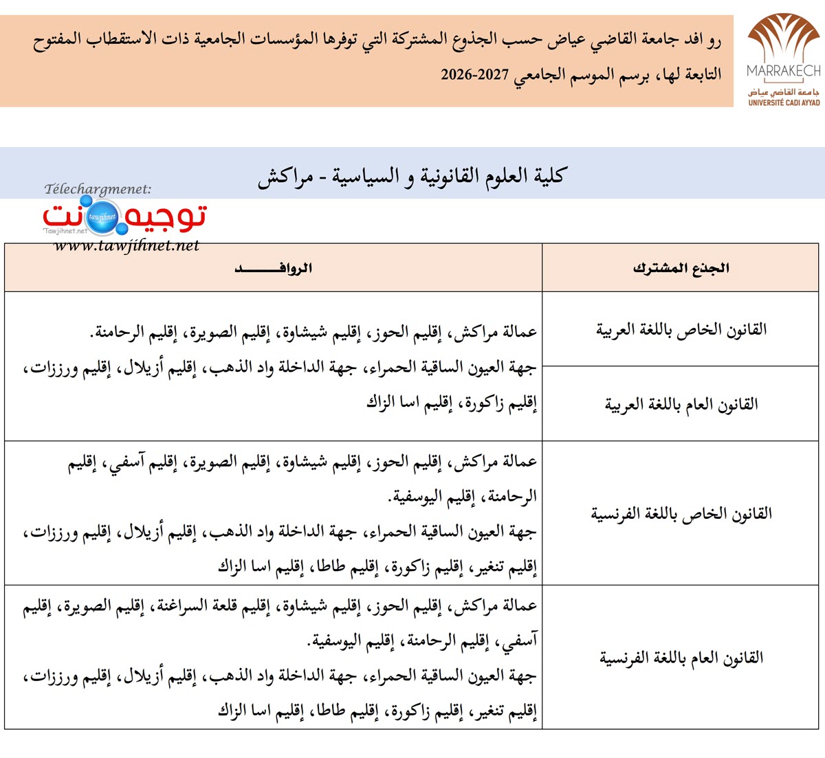 FSJP Marrakech universite cadi yyad UCA 2026 2027 4