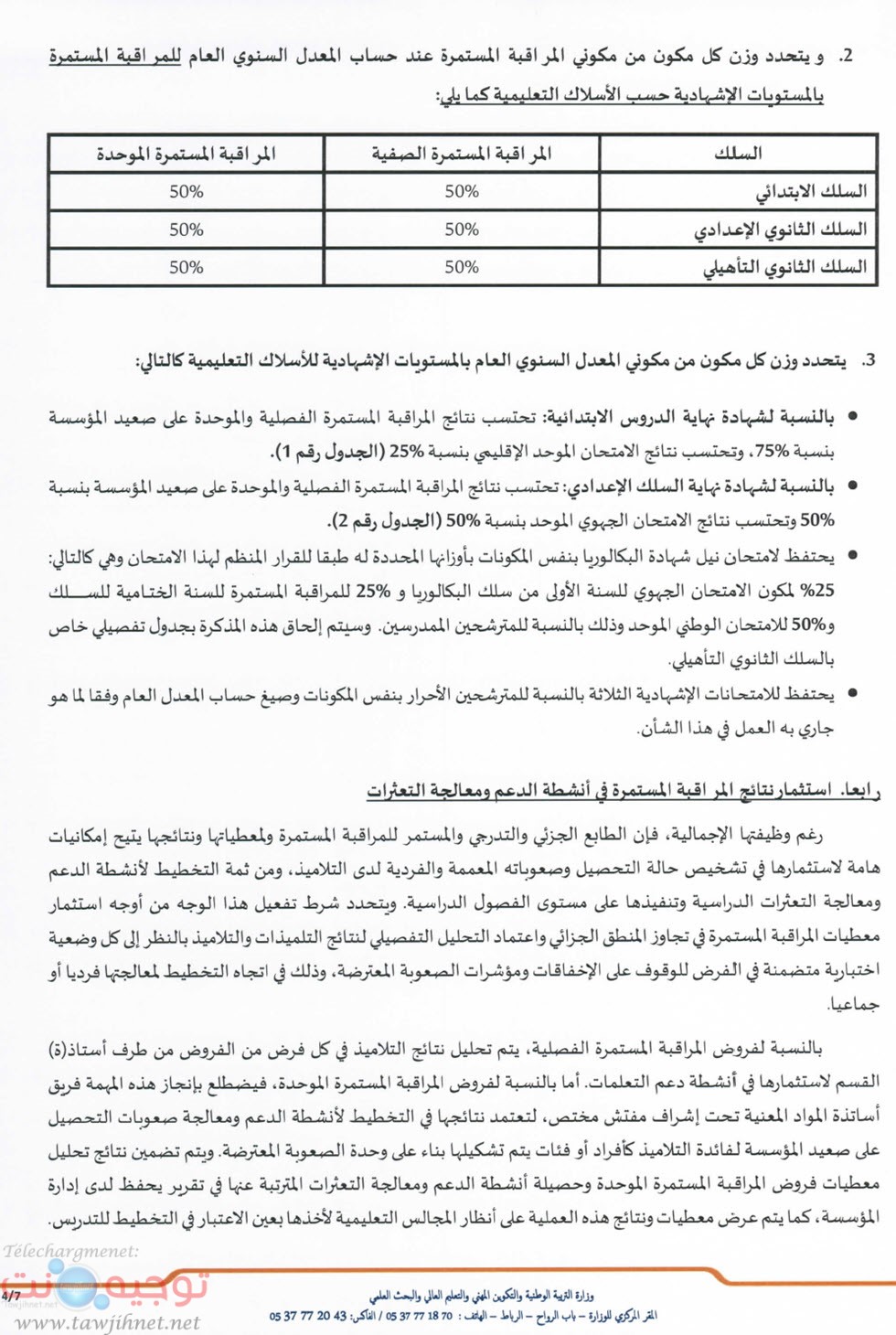 تأطير إجراء المراقبة المستمرة - مذكرة وزارية 2021 -4.jpg