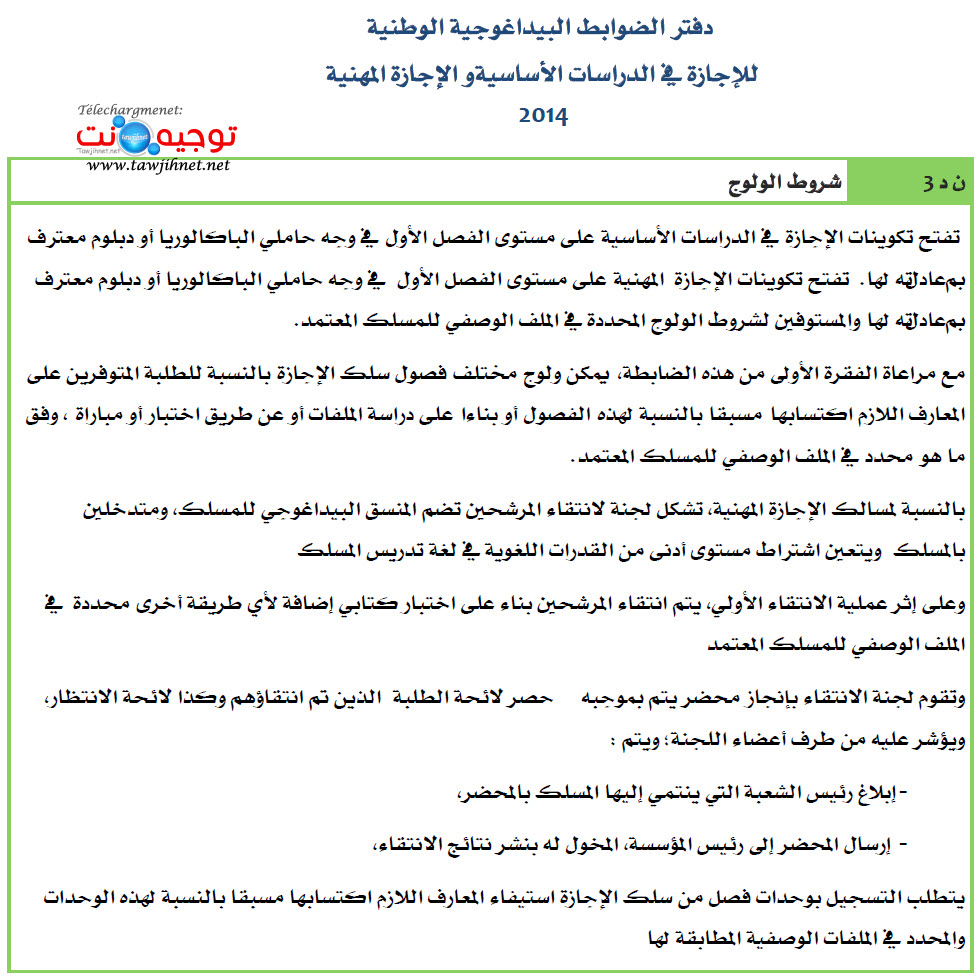 دفتر الضوابط البيداغوجيو سلك الاجازة CNPN Licence.jpg