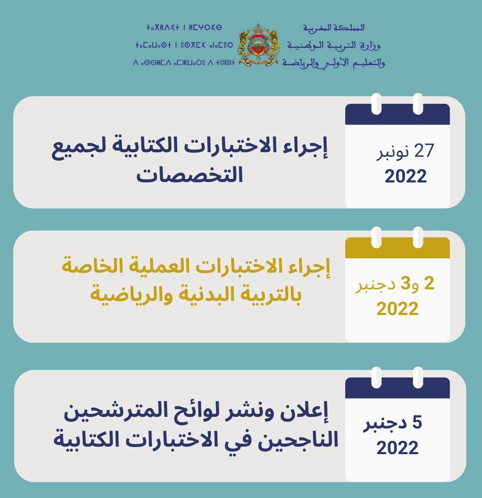 جدولة محطات مبارات توظيف الاساتذو واطر الدعم 2022 مباريات التعاقد ص3.jpg