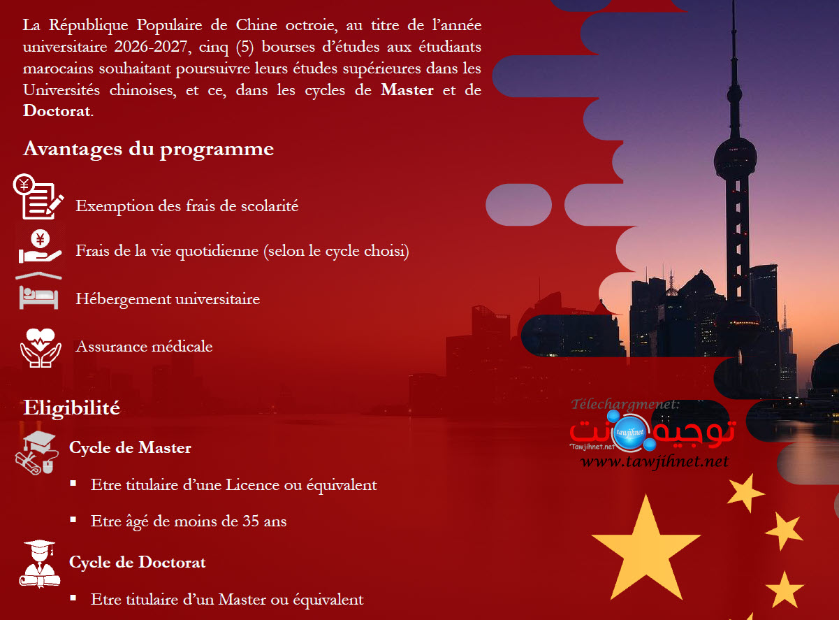 Chine Bourses Universités chinoises 2026-2027.jpg