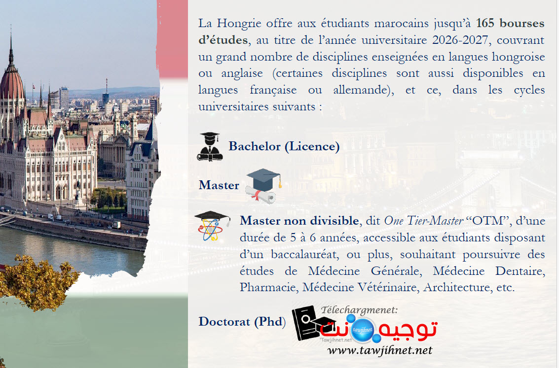 منح هنغاريا الاجازة الماستر الدكتوراة Bourse Hongrie 2027-2026.jpg