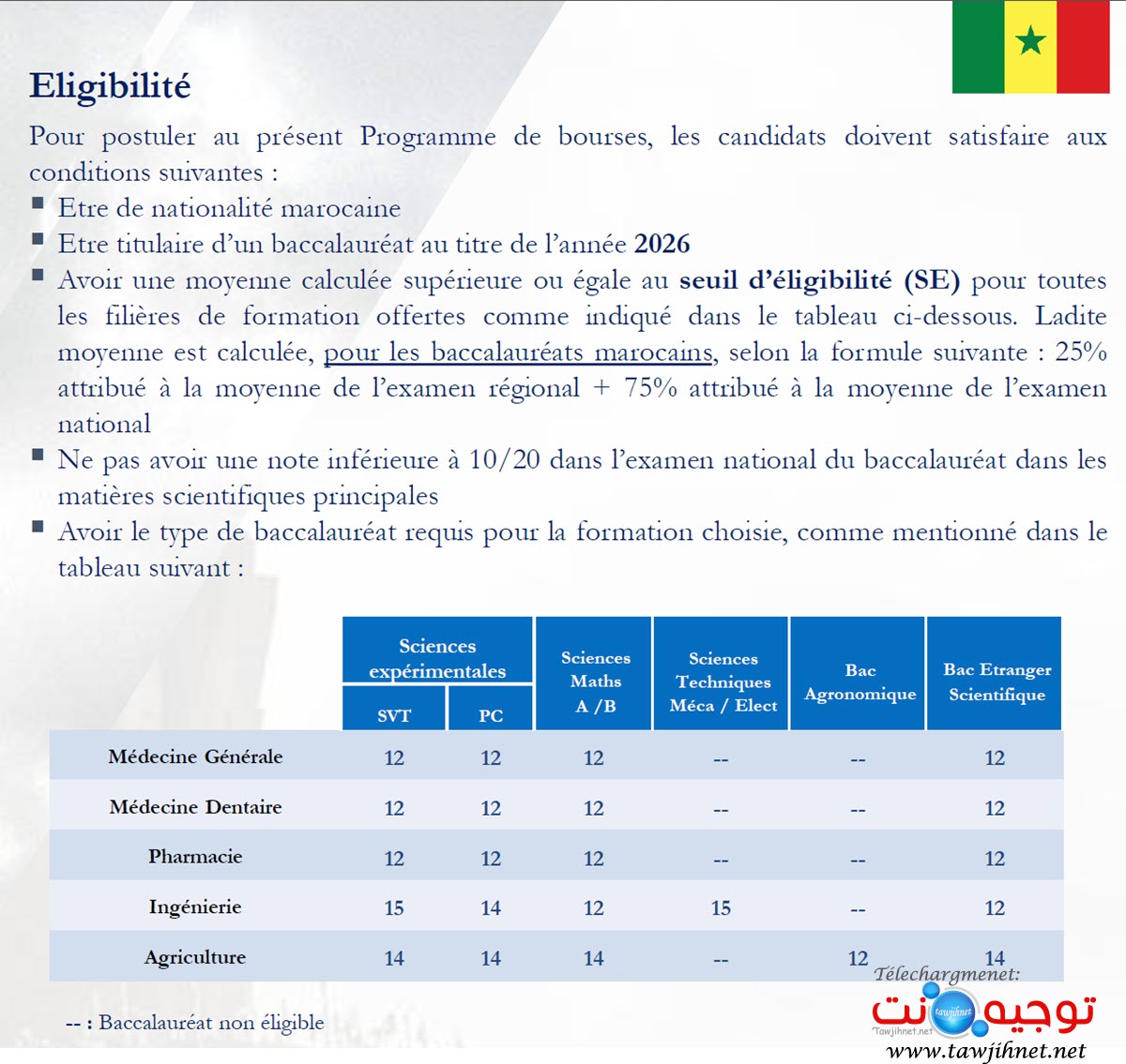 منح السينغال 2026 2027 لحملة البكالوريا Bourses Sénégal 150-2.jpg